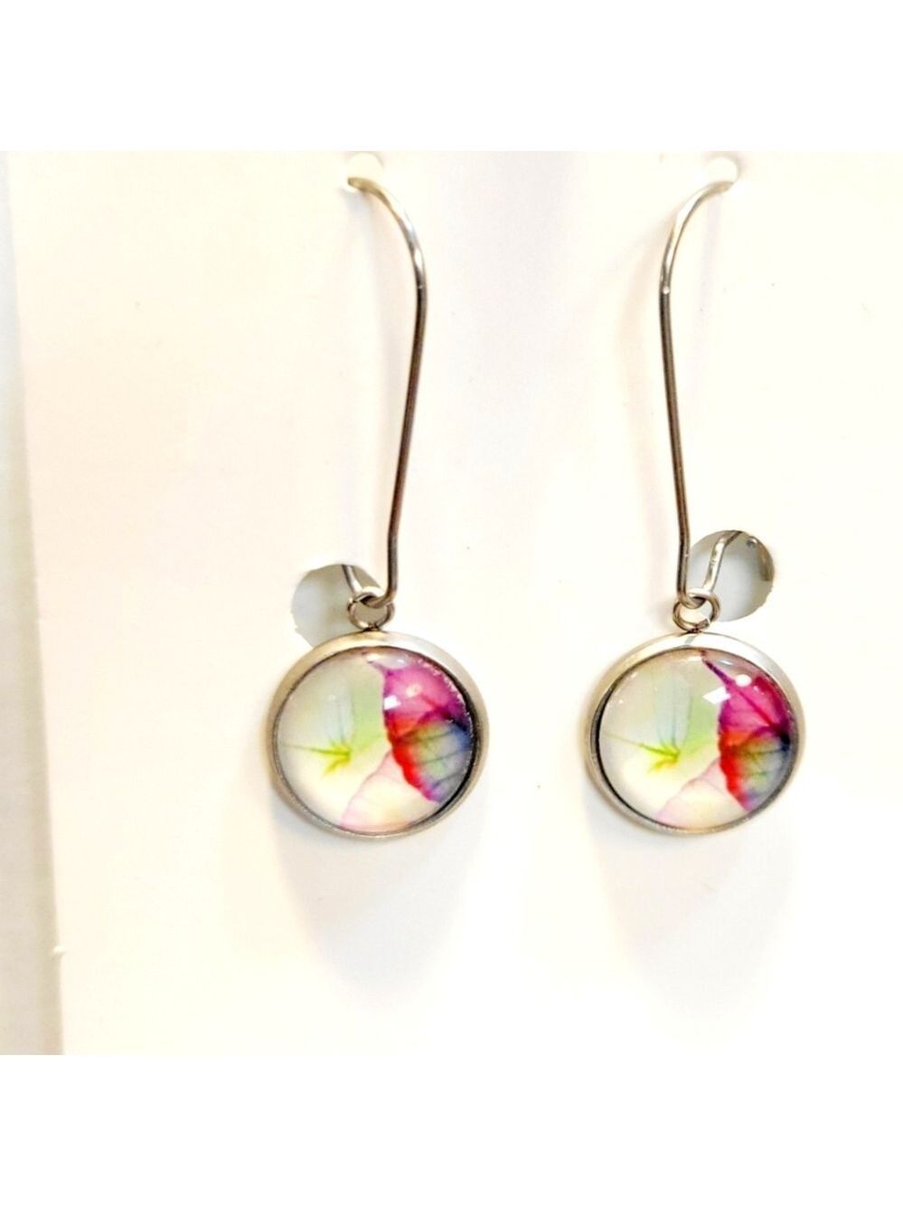 Floral Drop Earrings with Latch Back